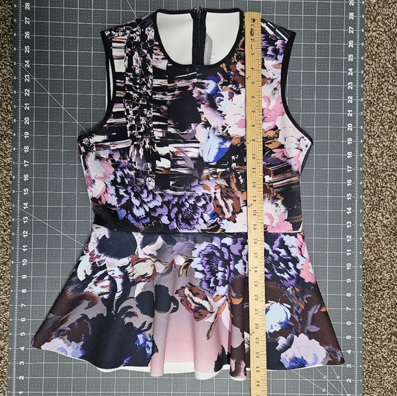 Clover Canyon Revolve Poetic Petals Peplum Top Neoprene Sleeveless Size Large - Picture 8 of 8